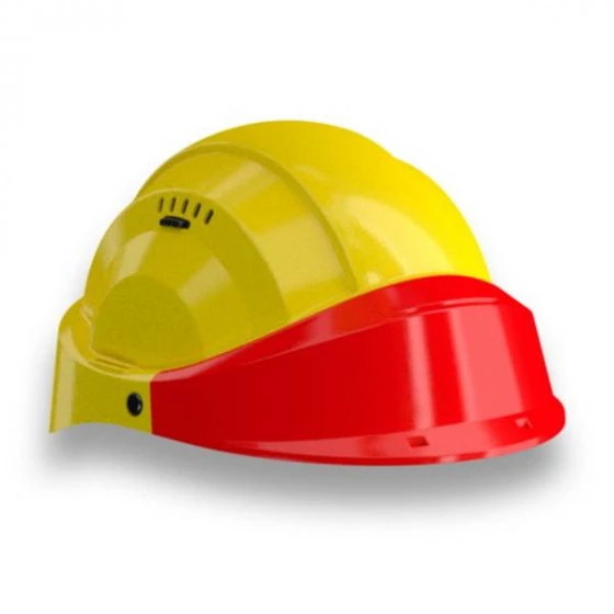 CASQUE 'ORIZON' JAUNE VISIERE ROUGE SOFOP TALIAPLAST - 563526 3 CASQUE 'ORIZON' JAUNE VISIERE ROUGE SOFOP TALIAPLAST - 563526