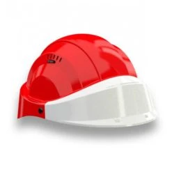 CASQUE 'ORIZON' ROUGE VISIERE BLANCHE SOFOP TALIAPLAST - 563561