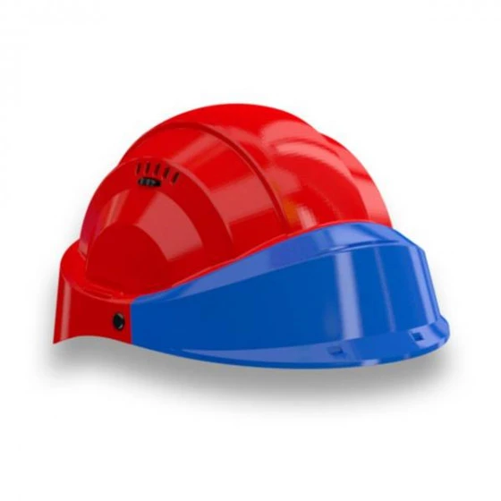 CASQUE 'ORIZON' ROUGE VISIERE BLEUE SOFOP TALIAPLAST - 563564 3 CASQUE 'ORIZON' ROUGE VISIERE BLEUE SOFOP TALIAPLAST - 563564