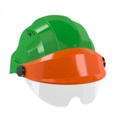 CASQUE 'ORIZON' VERT VISIERE ORANGE AVEC LUNETTE SOFOP TALIAPLAST - 563735
