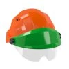 CASQUE 'ORIZON' ORANGE VISIERE VERTE AVEC LUNETTE SOFOP TALIAPLAST - 563753 -IFARMOR Boutique 563753