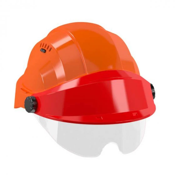 CASQUE 'ORIZON' ORANGE VISIERE ROUGE AVEC LUNETTE SOFOP TALIAPLAST - 563756 3 CASQUE 'ORIZON' ORANGE VISIERE ROUGE AVEC LUNETTE SOFOP TALIAPLAST - 563756