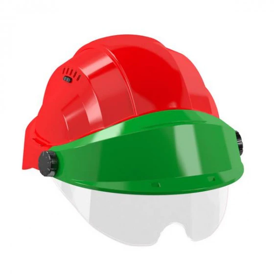 CASQUE 'ORIZON' ROUGE VISIERE VERTE AVEC LUNETTE SOFOP TALIAPLAST - 563763 3 CASQUE 'ORIZON' ROUGE VISIERE VERTE AVEC LUNETTE SOFOP TALIAPLAST - 563763