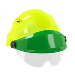 CASQUE 'ORIZON' FLUO JAUNE VISIERE VERTE AVEC LUNETTE SOFOP TALIAPLAST - 563773