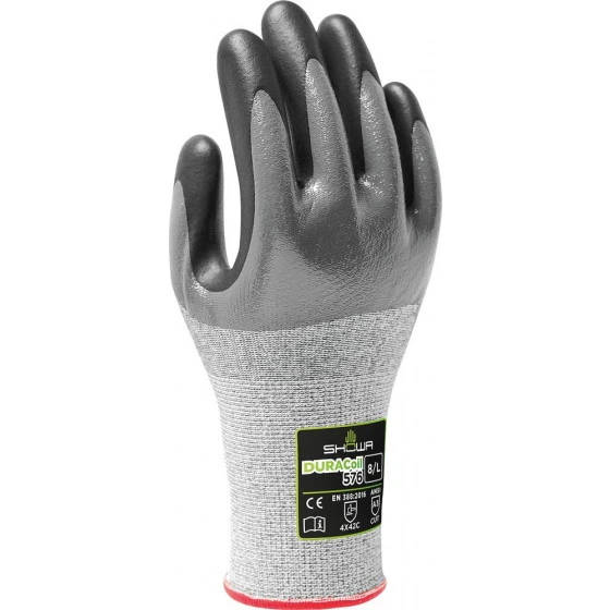 Gants Anti Coupure Enduit Nitrile 3/4 Dos SHOWA - 65131 3 Gants Anti Coupure Enduit Nitrile 3/4 Dos SHOWA - 65131
