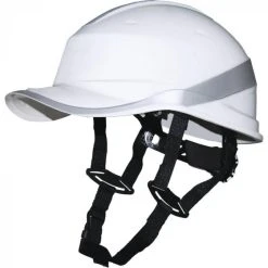CASQUE DE CHANTIER DELTA PLUS DIAMOND V UP BLANC FLUO FORME CASQUETTE BASEBALL SERRAGE ROTOR - DIAM5UPBCFL