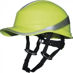 CASQUE DE CHANTIER DELTA PLUS DIAMOND V UP JAUNE FLUO FORME CASQUETTE BASEBALL SERRAGE ROTOR - DIAM5UPJAFL