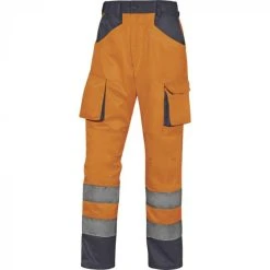 PANTALON DE TRAVAIL DELTA PLUS HAUTE VISIBILITÉ MACH2 EN COTON / POLYESTER ORANGE FLUO - M2PHVOG0