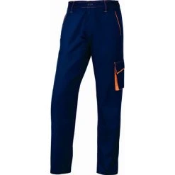 PANTALON DE TRAVAIL DELTA PLUS PANOSTYLE® POLYESTER COTON BLEU MARINE / ORANGE -M6PANBM0