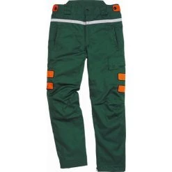 PANTALON BUCHERON DELTA PLUS DOUBLURE AVEC COMPLEXE ANTI-COUPURE VERT / ORANGE MELEZE 3 - MELE3VE0