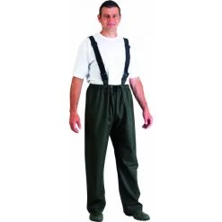 PANTALON DE PLUIE VERT PU/PVC A BRETELLES TAILLE XXL - 18238UNIVERSEL