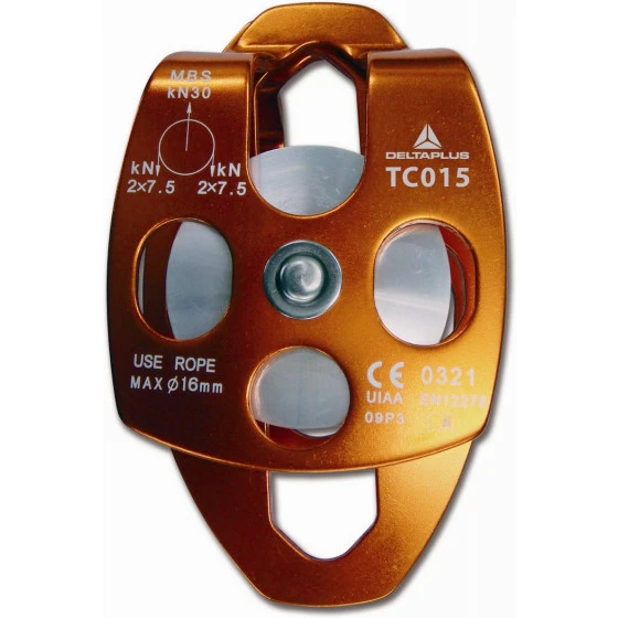 DOUBLE POULIE À FLASQUES OSCILLANTES DELTA PLUS EN ALUMINIUM - TC015 3 DOUBLE POULIE À FLASQUES OSCILLANTES DELTA PLUS EN ALUMINIUM - TC015